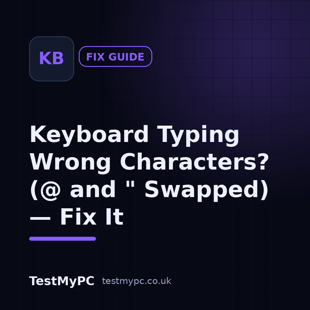 Keyboard Typing Wrong Characters? (@ and " Swapped) — Fix It